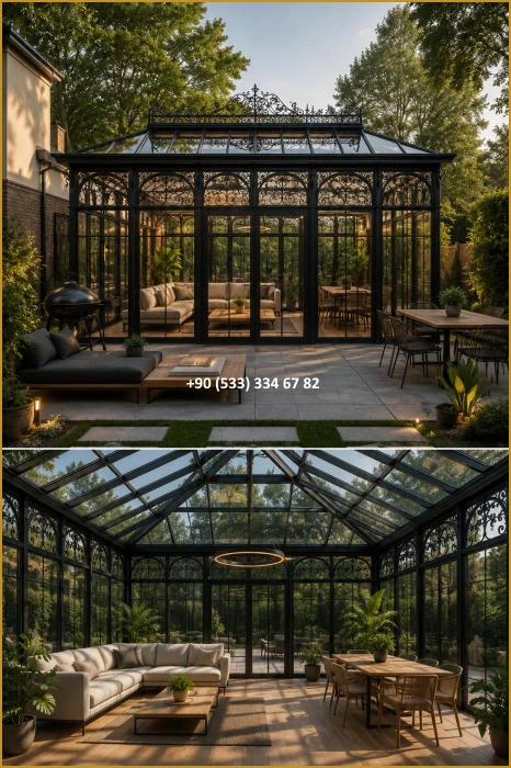 KIŞ BAHÇESİ-GAZEBO-FERFORJE KIŞ BAHÇESİ-KAMELYA-FERFORJE KAMELYA mod9035