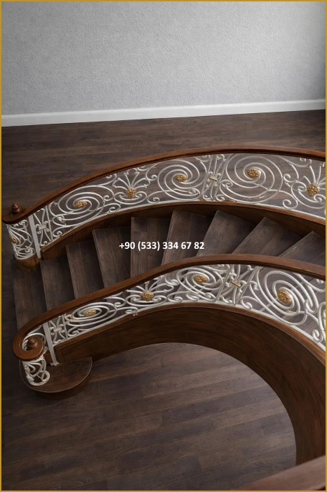 MERDİVEN KORKULUKLARI- MERDİVEN KORKULUK TASARIMI- FERFORJE MERDİVEN KORKULUK MODELLERİ mod8637