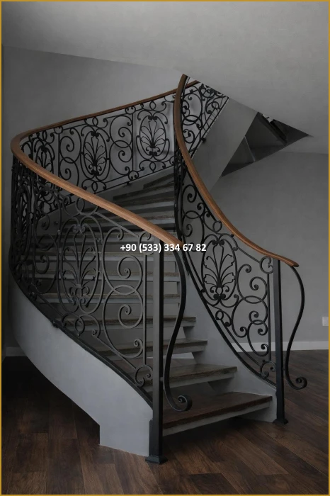 MERDİVEN KORKULUKLARI- MERDİVEN KORKULUK TASARIMI- FERFORJE MERDİVEN KORKULUK MODELLERİ mod8682