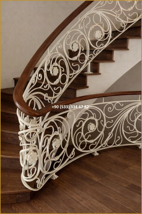 MERDİVEN KORKULUKLARI- MERDİVEN KORKULUK TASARIMI- FERFORJE MERDİVEN KORKULUK MODELLERİ mod8700