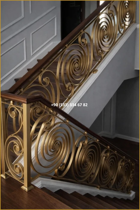 MERDİVEN KORKULUKLARI- MERDİVEN KORKULUK TASARIMI- FERFORJE MERDİVEN KORKULUK MODELLERİ mod8695